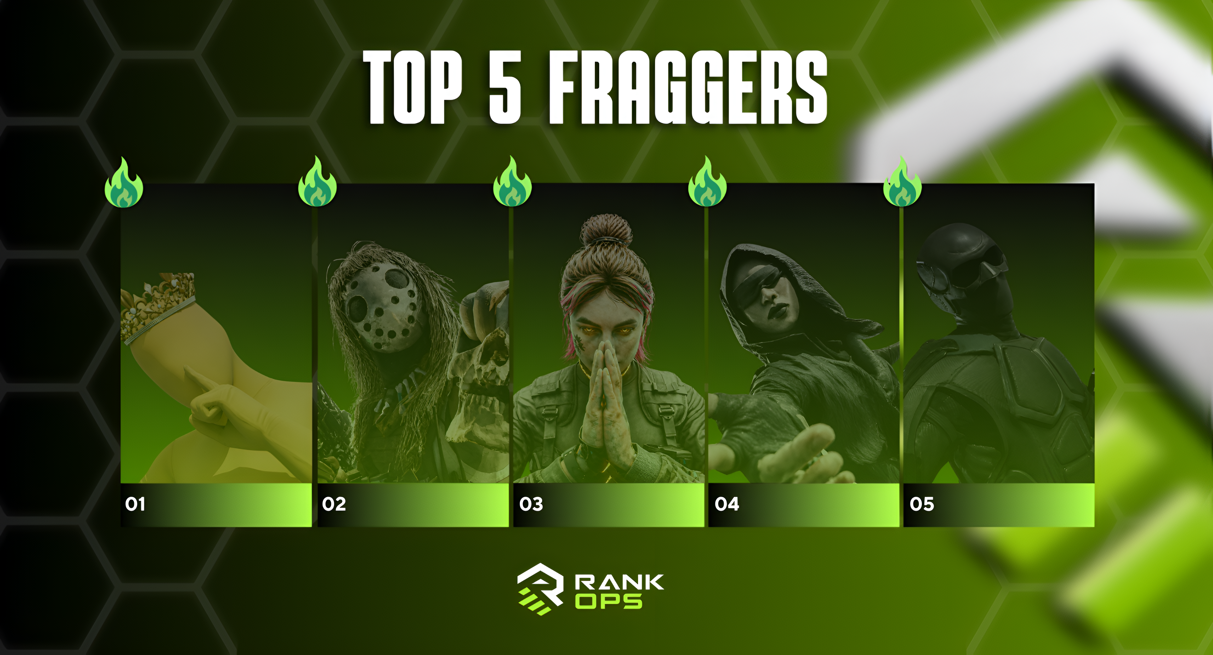Ejemplo de Top 5 Fraggers RankOps