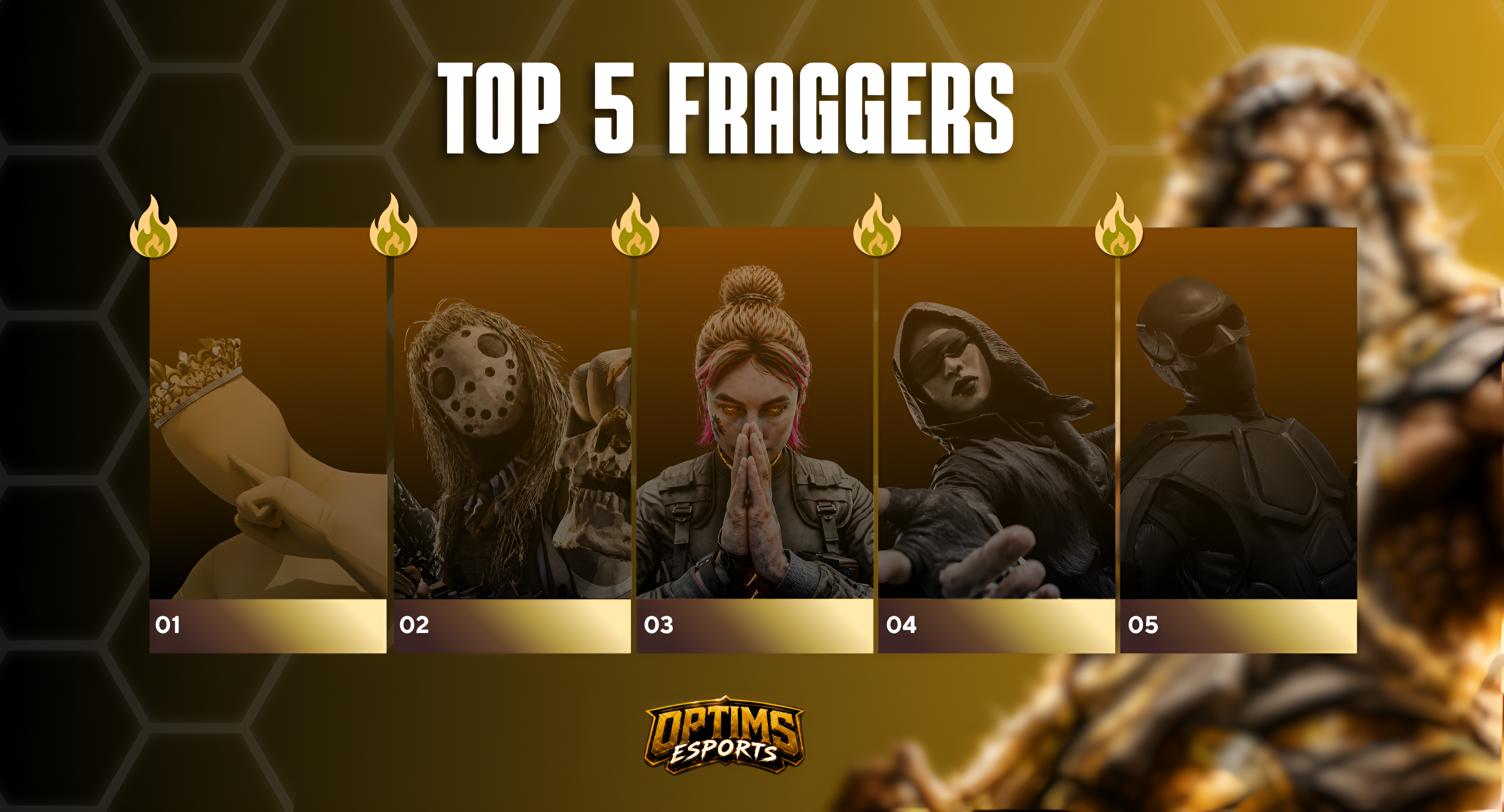 Ejemplo de Top Fraggers de Optims Esports